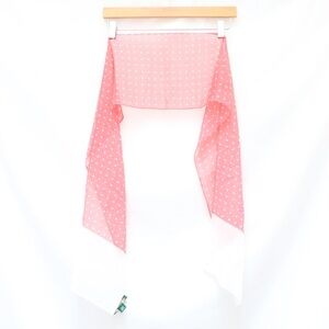 NWOT Ralph Lauren silk scarf polka dot print pink white lightweight rectangular